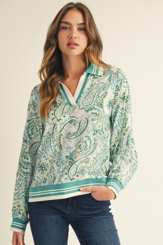 "Avery" Paisley Pullover - The Katie Grace Boutique