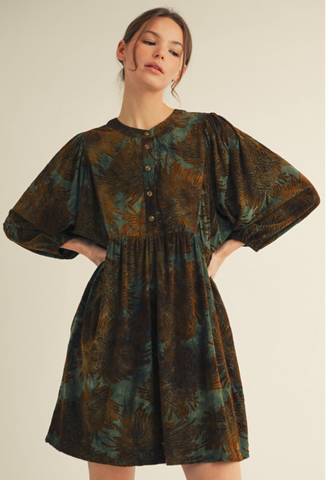 "Chasely" Flocked Dress - The Katie Grace Boutique