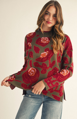 "Livvie" Floral Sweater - The Katie Grace Boutique