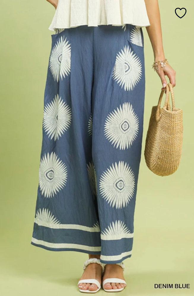 "Naimo" Wide Leg Print Pants - The Katie Grace Boutique