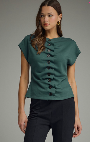 "Tellie" Ruching Blouse - The Katie Grace Boutique