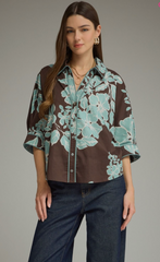 "Willow" 3/4 Sleeve Blouse - The Katie Grace Boutique