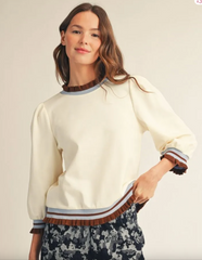 "Greta" Pullover Ruffled - The Katie Grace Boutique