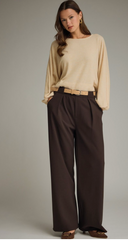 "Darla" Brown Slacks - The Katie Grace Boutique