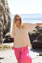 "Naya" Linen Blend Blouse, 3 colors - The Katie Grace Boutique