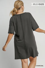 "Terry" Sequined Patch Dress, Plus - The Katie Grace Boutique