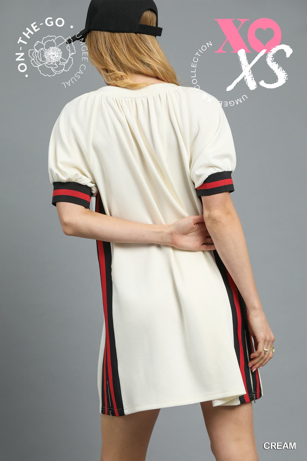 "Catrina" Luxe Knit Varsity Trim Dress - The Katie Grace Boutique
