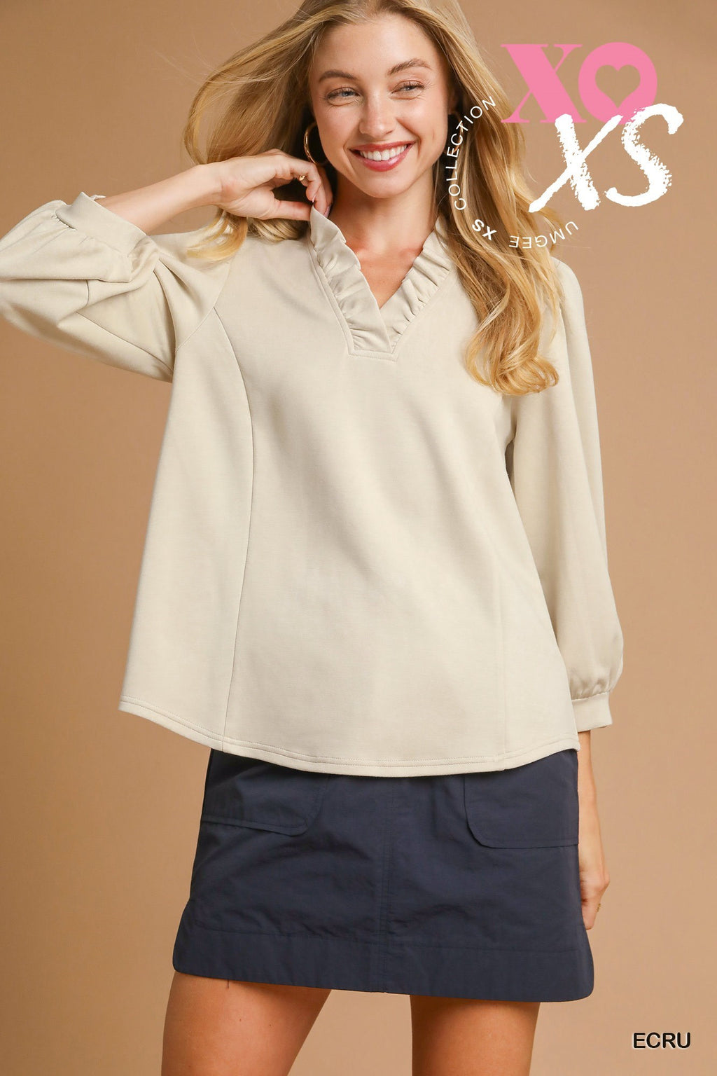 "Jackie" Ruffled Luxe Knit Top, 3 colors - The Katie Grace Boutique