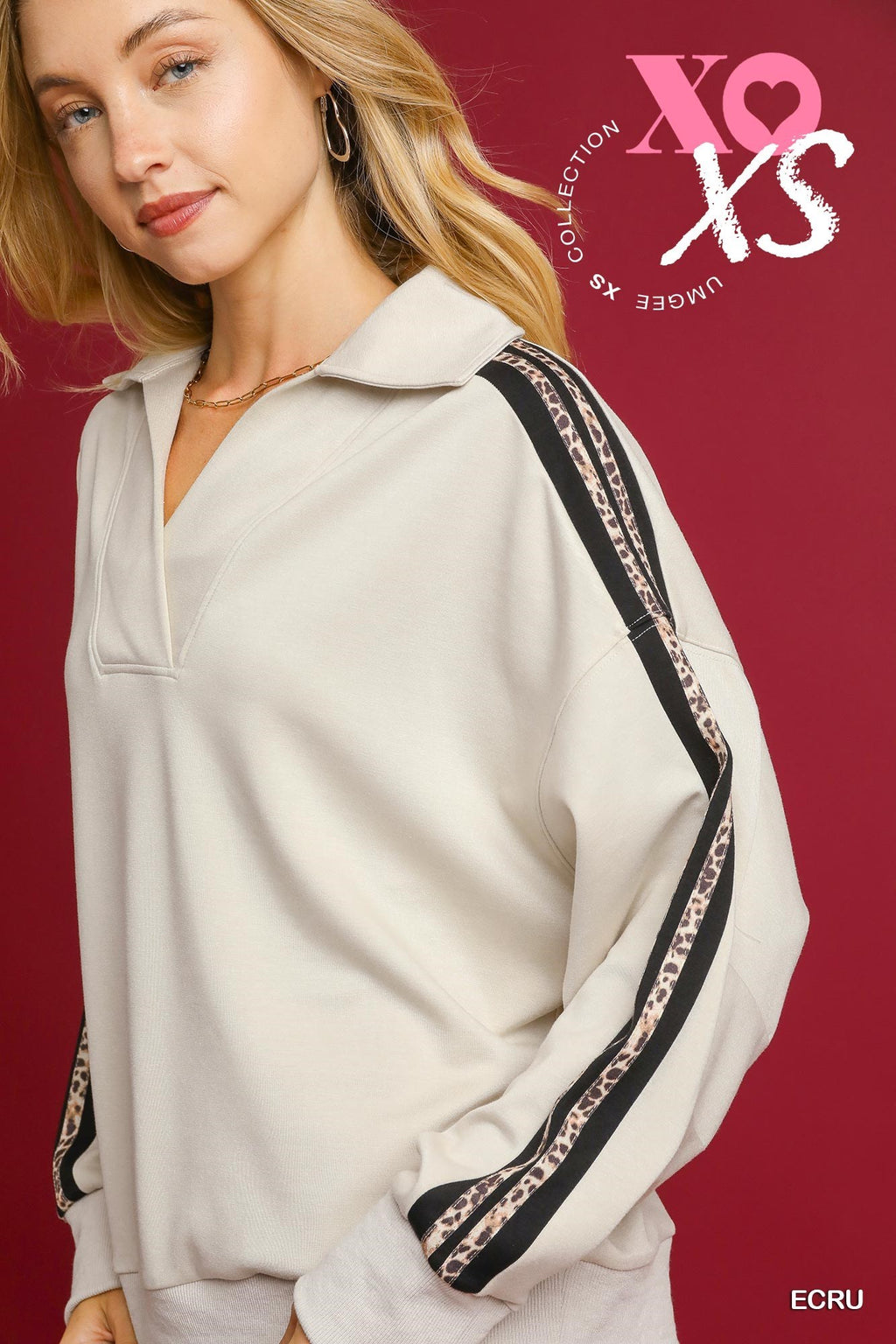 "Leesha" Leopard Stripe Pullover - The Katie Grace Boutique