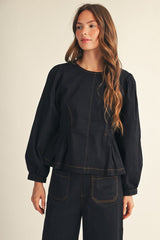 "Kendra" Peplum Blouse, 3 colors - The Katie Grace Boutique