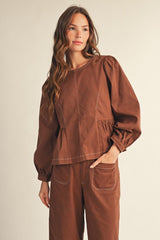"Kendra" Peplum Blouse, 3 colors - The Katie Grace Boutique
