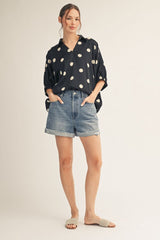 "Dixie" Polka Dot Blouse - The Katie Grace Boutique