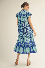 "Ocean" Midi Dress - The Katie Grace Boutique