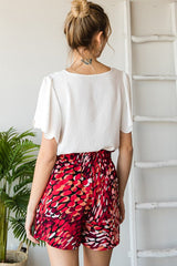 "Vicky" Elastic Waist Shorts - The Katie Grace Boutique