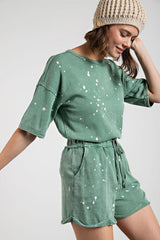 "Pearl" Bleached Mineral Washed Shorts - The Katie Grace Boutique