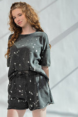 "Pearl" Bleached Mineral Washed Shorts - The Katie Grace Boutique