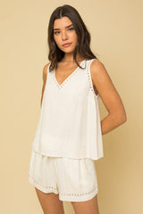 "Angie" Embroidered Blouse - The Katie Grace Boutique