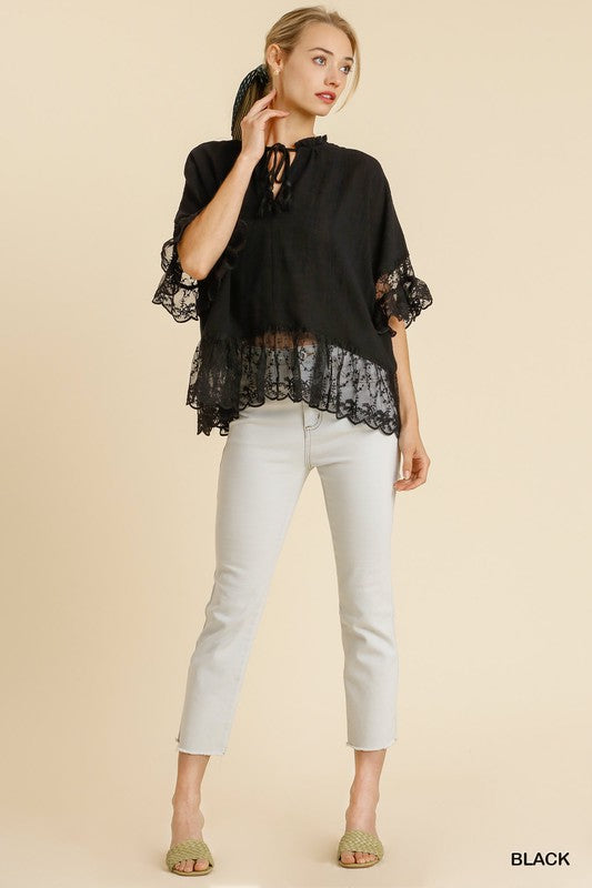 "Laurel" Lacey Cotton Blouse - The Katie Grace Boutique
