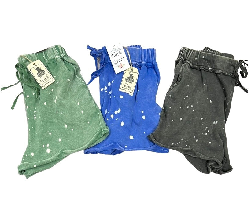 "Pearl" Bleached Mineral Washed Shorts - The Katie Grace Boutique