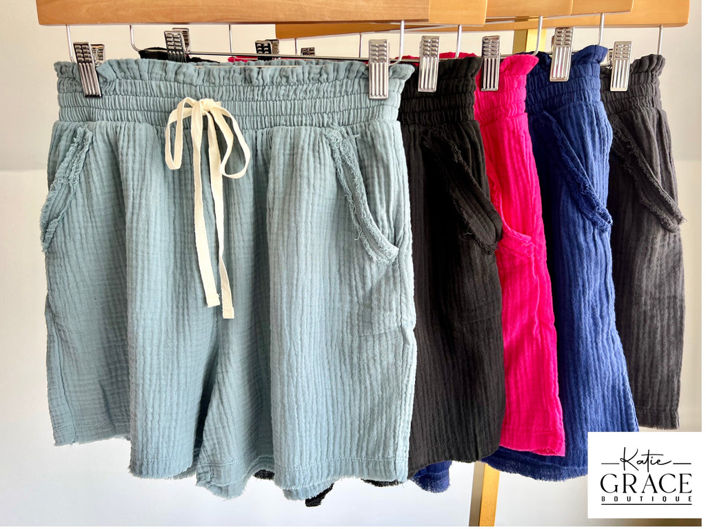 "Reese" Soft Cotton Shorts - The Katie Grace Boutique