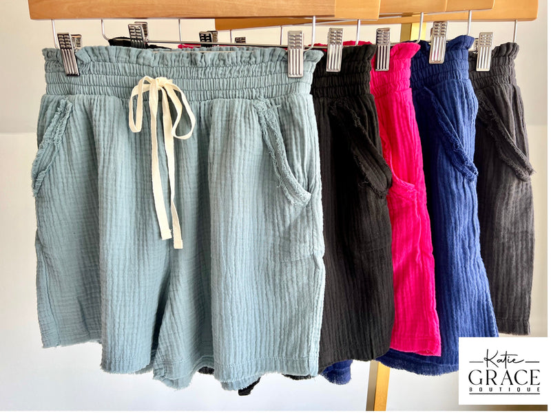 "Reese" Soft Cotton Shorts - The Katie Grace Boutique