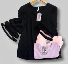 "Lily" Blouse With Mesh Sleeve Detail - The Katie Grace Boutique