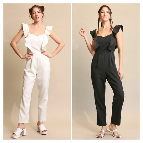 SALE! "Jillian" Ruffled Jumpsuit - The Katie Grace Boutique